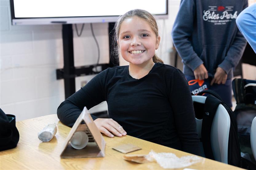 Students build penguin nests during an experiment